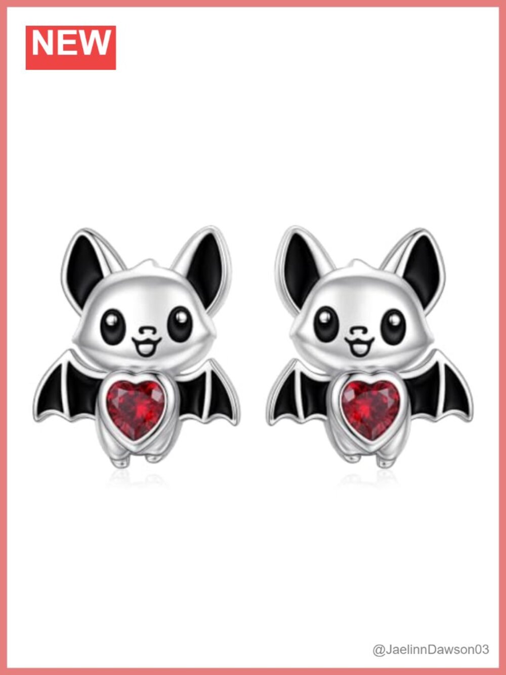 Bat Stud Earrings S925 Sterling Silver Gothic Animal Jewelry